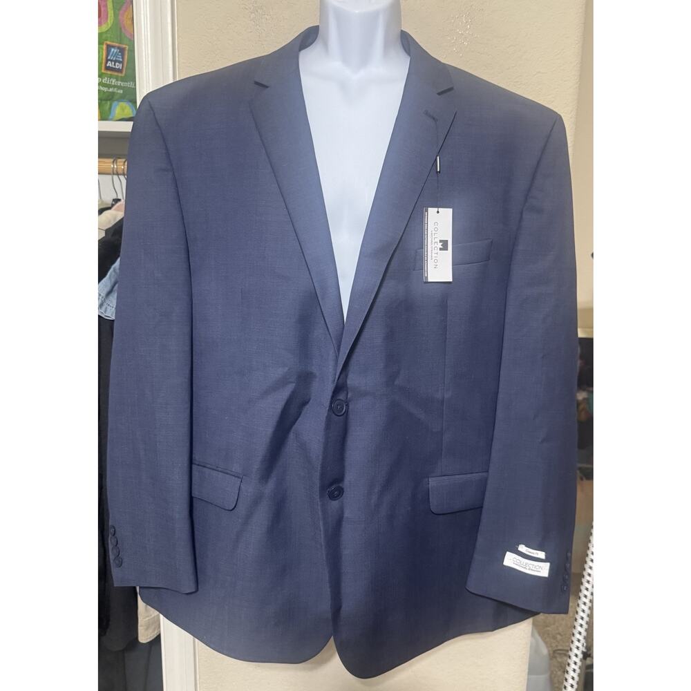 NWT Michael Strahan Sport Coat Men's 54R Navy Blue wool blend jacket blazer